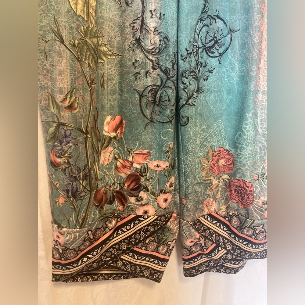 Womens XL Art Deco Inspired Floral Lounge Pants - Picture 2 of 5